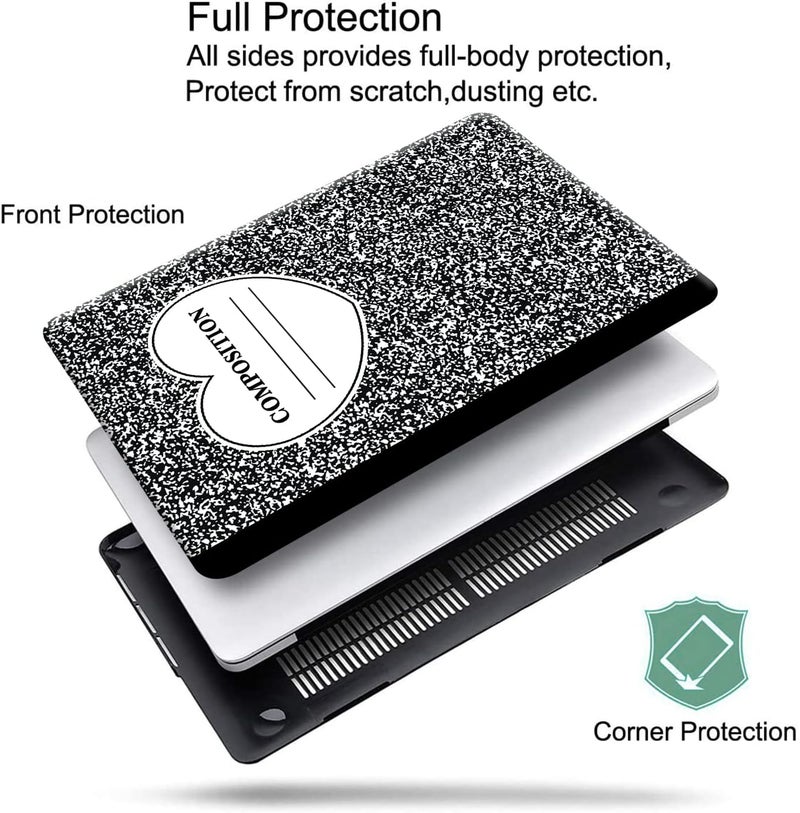 KEROM Compatible for MacBook Air 13 inch Case 2025-2022 M4 M3 M2 A3240 A3113 A2681, MacBook Air M4 13 inch Case, Protective Plastic Hard Shell & Keyboard Cover for Mac Air 13.6'', Composition Book - Image 2